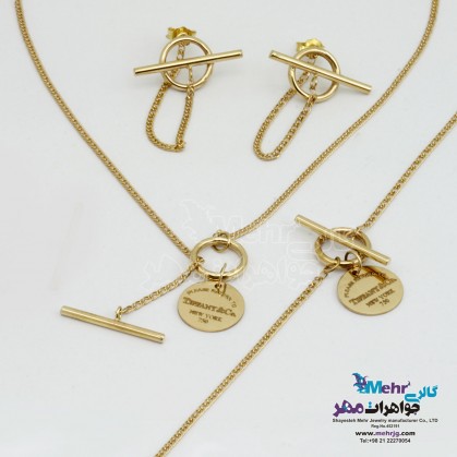 سرویس طلا - گردنبند و گوشواره و دستبند - طرح تیفانی-MS0583
